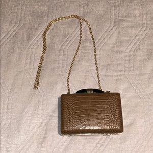 Small brown croc print purse